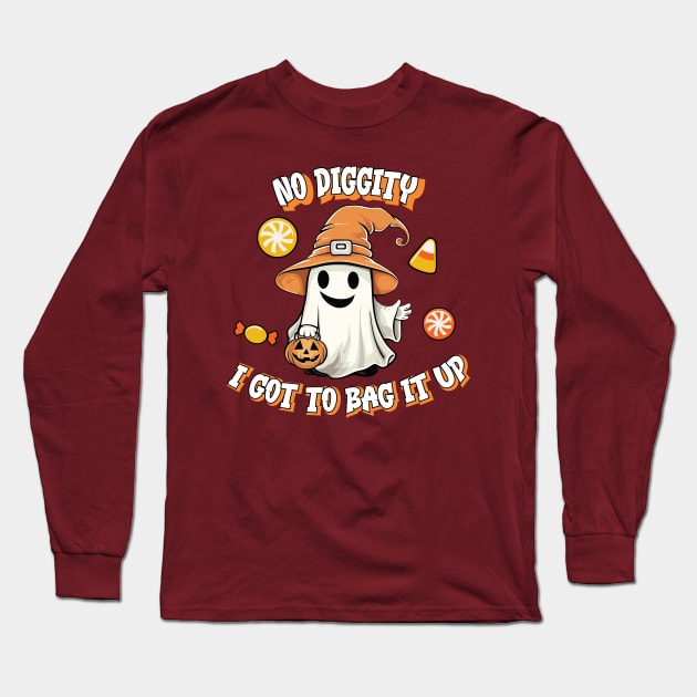 Bag It Up_Halloween Long Sleeve T-Shirt by HotPeachezDesignCo